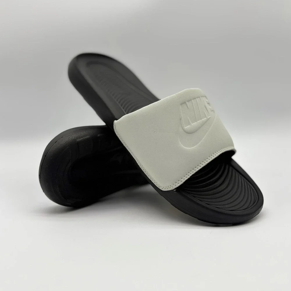 Nike Victori One Slides Mens 10 Grey Black Athletic Sandals CN9675-014